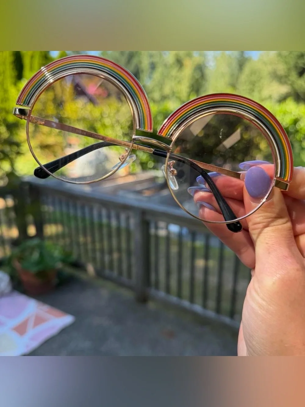 Rainbow Arc Party Glasses - Multicolor Decorative Eyewear